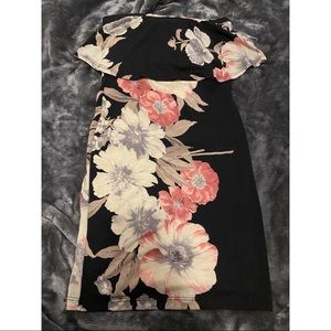 Floral Off The Shoulder Bodycon Dress